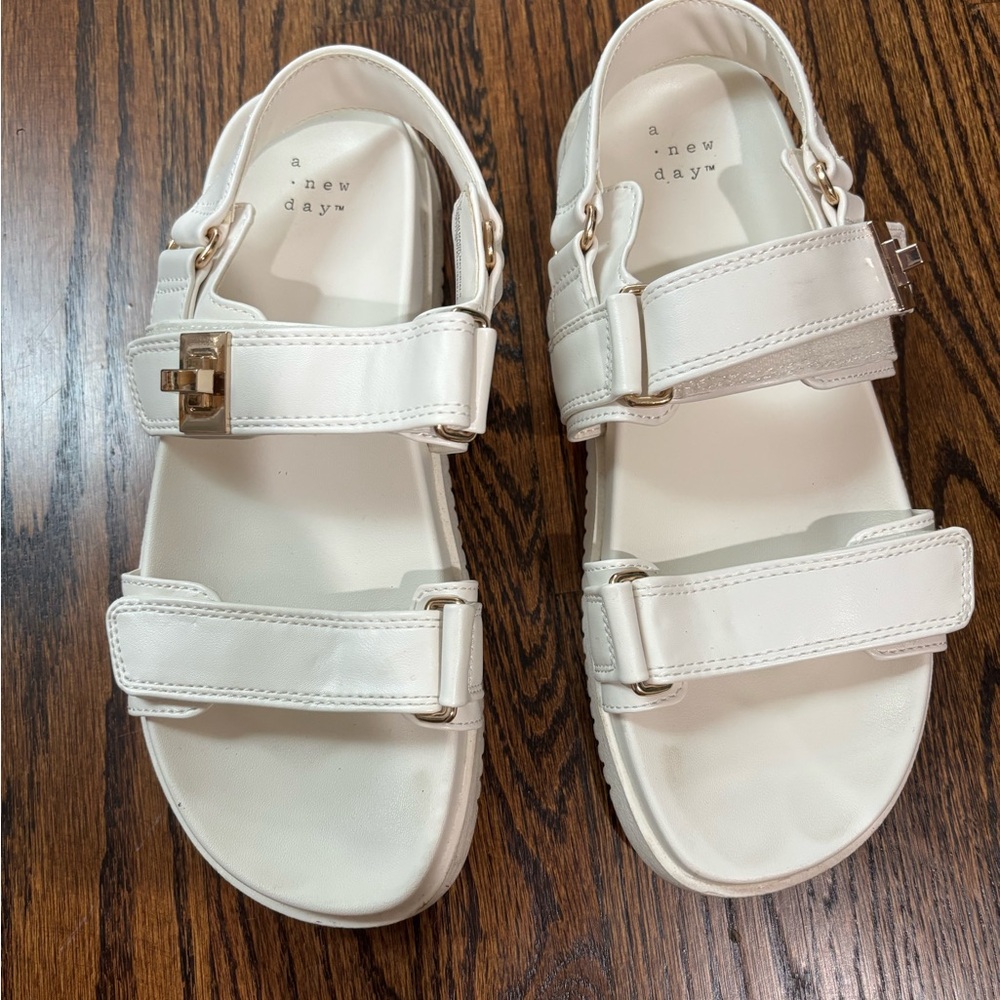 a new day Cream Sandals with Gold Accents